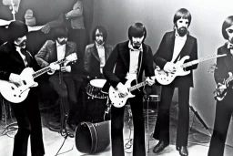 Abraham lincoln playing solo lead guitar for a rock band in 1974 with Ringo starr playing drums