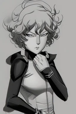 sketch of tatsumaki from one punch man in jim lee style