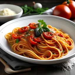 Homemade sausage and tomato spaghetti