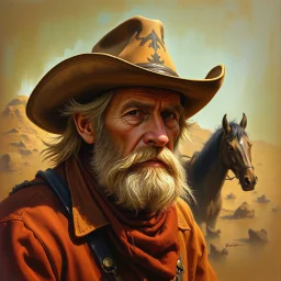 Old Mentor called "Dusty" Western fantasy art portrait