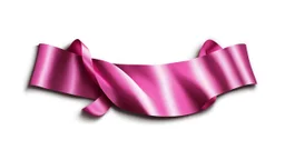 pink ribbon graphic element with canvas texture and lighting