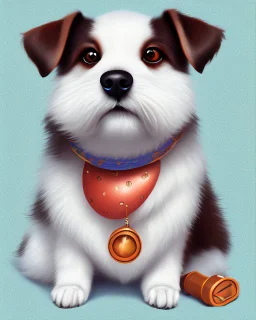 additive of a cute dog with white background, cartoon style