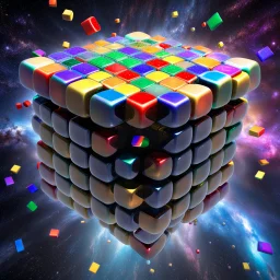 Multiverse in a Rubik Cube, floating in the calaxy