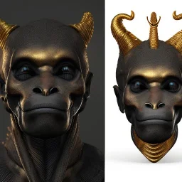 black male African Egyptian alien, cracks in the voodoo head, wicked, eyes, crown, Elephant, 8k, finely detailed, photo realistic, tiger turquoise skull head gold dragon space alien snow skeleton gold gorilla silver crown silver eyes