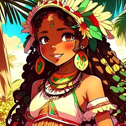 anime style brazil native girl