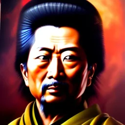 Ultra detailed fullbody Portrait in oil on canvas of Miyamoto Musashi with armor,helmet,extremely detailed digital painting,ultrarealistic skin,intense stare, extremely detailed face, crystal clear eyes, mystical colors ,perfectly centered image, perfect composition, rim light, beautiful lighting,masterpiece ,8k, stunning scene, raytracing, anatomically correct, in the style of Simon Bisley and Ohrai Noriyoshi and robert e howard and Steve Jung and Wizyakuza and uncannyknack.