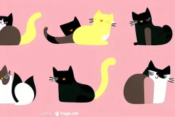 cute cat isolated illustrations