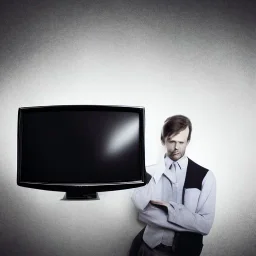 Man with head of a television