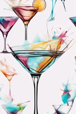 Abstract cocktail glass