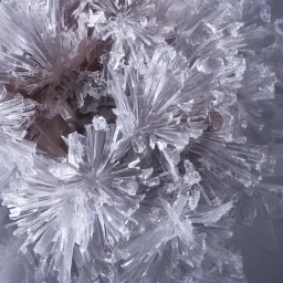 ice crystals, bell-shaped bouquet, reflection