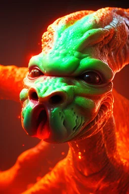 Lava alien, utra realistic, hyper detailed, masterpiece, sharp focus,volumetric lighting, ultra photoreal, lens macro,hypermaximalist, unreal engine, UHD, 64k