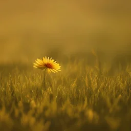 single long stem wild flower in a field, soft focus, golden hour, award winning landscape photography, nature photography, r/mostbeautiful