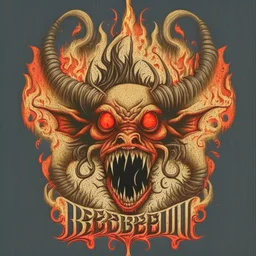 "Craft a compelling and infernal logo for 'Beelzebub,' channeling the essence of this demonic entity. Infuse the design with dark and sinister aesthetics, incorporating devilish symbolism, intricate details, and an overall malevolent atmosphere. Utilize a color palette that conveys the fiery depths of hell, and employ typography that exudes a sense of demonic authority. The logo should evoke fear and fascination, capturing the legendary and malefic nature of Beelzebub."