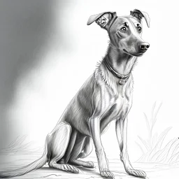 Illustrative sketch of a image of an humanoid dog, ultra quality, 8k