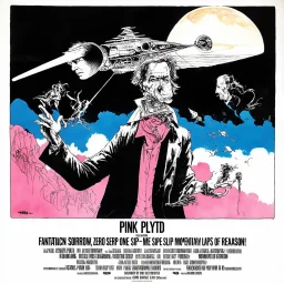 Fantastical, Zero Sorrow, One Slip Momentary Lapse of Reason, Pink Floyd movie poster, by Gerald Scarfe and Grayson Perry, surreal, ink wash mind-bending illustration; asymmetric, dark shines spectrum, complex contrast, dynamic, profound