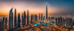 a busy dubai skyline, detailed architecture, f/8, 85mm lens, natural bright lighting, busy street view, layered high-rise buildings, landscape city environment, (photo-realistic:1.37) extremely detailed, ultra-high resolution, photorealistic street photography, deep perspective, (4k, studio lighting, ultra-fine painting:1.2) first person view