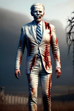 Ultra realistic image, joe biden zombie, zombie performance, skull, blood, torn arm, night, walking twisted, waist up view, thriller style, dark ambient, highly detailed, White House background, concept art, unreal engine 5, god rays, ray tracing, RTX, lumen lighting, ultra detail, volumetric lighting, 3d, finely drawn, high definition, high resolution.