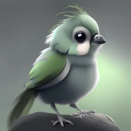 A cute Grey and green bird, avatar