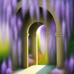  pastel colors, abstract art, wisteria arch