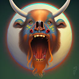 A giddy gnu. Digital art