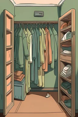 an animated closet with nothing in it