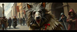 portrait of a hairy rock star wererat, fantasy art, style of Rembrandt,Dead drop discovery: While walking, a party member stumbles upon a small, blood-stained package hidden in a gutter. It contains a coded message to a cult of the Dead Three. 9-10 Parade of the Patriars: A noble's procession blocks the street with bone clubs. The crowd is forced to bow, and guards roughly shove anyone who doesn't move quickly enough.