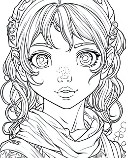 outline art for real frozen coloring page, Japanese manga style, cartoon style, cute face, white background sketch style, full body is a must, only use outline, clean line art, no shadow, bold outline