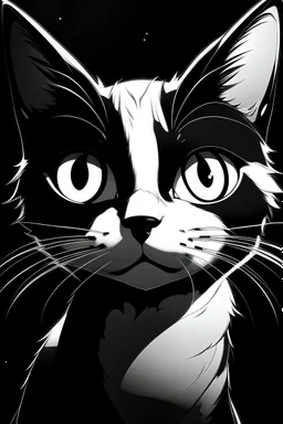 Black and white anime cat pfp