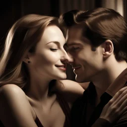 man and woman romancing