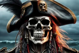 Skeleton pirate in 8k realistic cgi drawing style, sea, Storm, close picture, rain, neon, highly detailed, high details, detailed portrait, masterpiece,ultra detailed, ultra quality
