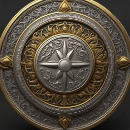 a gold coin named a Gold Sun. viking design. royal sigil. show the whole coin. fantasy concept art, exquisite realism, a masterpiece, dynamic lighting, hyperdetailed, intricately detailed, deep color, Unreal Engine, volumetric lighting , Epic cinematic brilliant stunning intricate meticulously detailed dramatic atmospheric maximal,