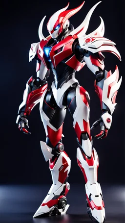 big venom robot with red and white color schemes, in the style of fairy academia, hard-edge style, agfa vista, dynamic pose, oshare kei, hurufiyya, rtx, close picture, intricate details, highly detailed, high details, detailed portrait, masterpiece,ultra detailed, ultra quality