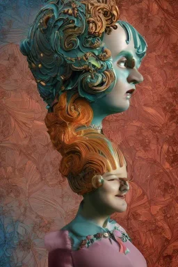 Parody beautiful lady Pino Elaine Duillo Francisco Goya Sandro Botticelli Art Nouveau Rudy Nappi mandelbulb mandelbrot Mandelbulber 3d volumetric metallic orange and teal Shin Hanga background macro lens head and shoulders portrait 3D shading 3Delight 3ds Max LightWave 3D 4k resolution portrait dynamic lighting hyperdetailed intricately detailed trending on Artstation Unreal Engine 5 heavenly sunshine beams divine bright