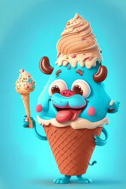 Cartoon animal character for an ice cream brand