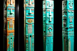 A mint colored empire of snow and ice designed in pacific Northwest totem poles painted by Paul Klee