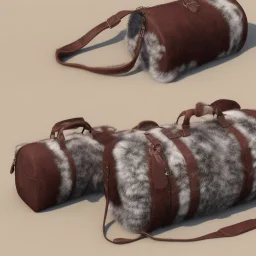 Travel bag made of skins and furs