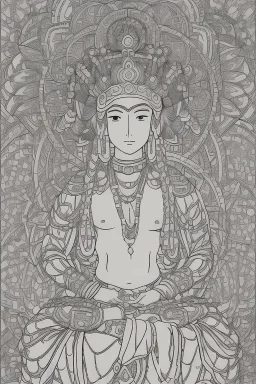 Hinduism, modern realistic cartoon drawing, grayscale, adult coloring pages, Hindu god Brahma, male god, wisdom, transformation, lined drawing, coloring page, 300 dpi, high quality print, painted portrait, full body, white hair , masculine, mature, handsome, upper body, muscular, hairy torso, fantasy, intricate, elegant, highly detailed, digital painting, artstation, concept art, smooth, sharp focus, illustration, 8K, HDR, masterpiece, pastel quad Color, 3D vector art, cute and quirky, fantasy