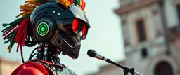 full figure hi tech mafia rasta robot on sicilia