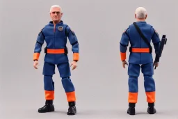 Mike pence g.i. joe toy figure With a Laser gun space force Blue fabric uniform, fluorescent orange, black Moonboots