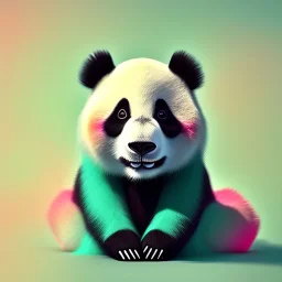 Panda, humanoid, mint color fur, ice, rainbow, powers