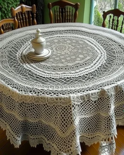 lace tablecloth in cubism style.