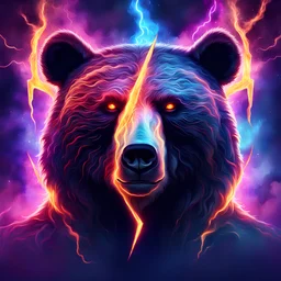 neon, abstract, amazing shadow and lightning, 4k, cinematic, glowing eyes, cosmic, face, dream, space, stars, amazing, art, glowing, fire, fantasy, crazy, ultimate, club, insane, digital painting, watercolor, bear, pagan, runes