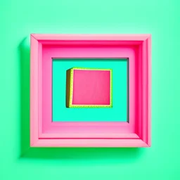 Square picture frame in the colors of watermelon with a light background for tubes