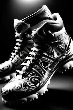 Tattoo schwarz weiss Fussballschuhe