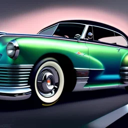 fullbody Drawing of '1948 Tucker Torpedo',intricate detail,by andrea bonelli,Kilian Eng,Ohrai,evan lee,three quarters view, toned colors,16k