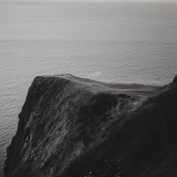 loneliness, emptiness, darkness, remoteness, cliff face on the coastline