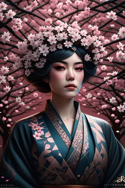 Origami art, highly detailed origami of a forest with small cherry blossom trees, pink cheery blossom, highly detailed, high resolution, 24k, ornate, intricate, complex, digital painting, smooth, art by royo and tom bagshaw.