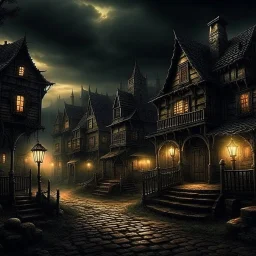 horror scene fantasy town