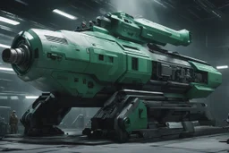 hold by an artificial intelligence escapes her spaceship to turn into a female ghost ASSEMBLY AND DISASSEMBLY FOR THE phaser blaster large grey gun green loader AND ALL VARIANTS - from the movie Blood Machines (2019) by Raphaël Hernandez, Ickerman, Joly-Gonfard