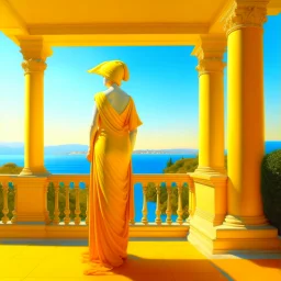 Neoclassicism realistic yellow orange cote d'azur sea